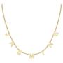 IEFSHINY Dainty Personalized Spaced Name Necklace, 14K Gold Plated Chain Dangle Letter Nameplate Choker Necklace Custom Spaced Letter Necklace with Hanging Name Jewerly Gifts for Women Girls Kids