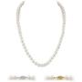 THE PEARL SOURCE 14K Gold 5.0-5.5mm AAAA Quality Round White Freshwater Cultured Pearl Necklace for Women 18'' Princess Length