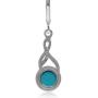 Silvershake 7mm Genuine Round Arizona American Turquoise White Gold Plated 925 Sterling Silver Casual Leverback Earrings Jewelry for Women