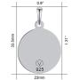 VENICEBEE Saint Christopher Medal Solid 925 Sterling Silver Pendant Necklace with Chain Black Pouch Polishing Cloth Gift Box
