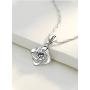 PAPUKA 925 Sterling Silver Four Leaf Clover Pendant Necklace for Women Girls,5A Cubic Zirconia Christmas Fashion Jewelry Gift Birthday Gift for Mom Women Wife Girls Her