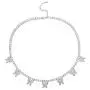 PY Bling Butterfly Necklace Choker Tennis Chain 4mm Rose Gold/White Gold Plated Bling Iced Out CZ Jewelry Gift for Women Teen Girls