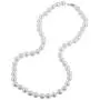 KEZEF Creations Cream White 8-14mm Simulated Faux Pearl Necklace Hand Knotted Strand 16-20 Inch