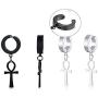 VNOX Stainless Cool Clip On Earrings Non Piercing Stainless Ankh Cross Charm Dangle Hinged Stud Earrings for Men Women Teen Gilrs Boys