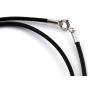 LynnAround Leather Necklace, Sterling Silver Clasp, 2mm 3mm Round Genuine Black Leather Cord Chain 16''-24'' Rope Necklace