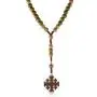 COTTVOTT Wood Rosary Beads Necklace Catholic Saint Benedict Medal Cross Pendant Necklace Prayer Gift COTTVOTT Wood Rosary Beads Necklace Catholic Saint Benedict Medal Cross Pendant Necklace Prayer Gift