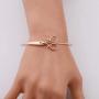 Minimalist Shears Scissor Bangle Stacking Adjustable Wire Bracelet for Hairdresser