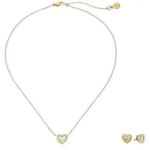 Michael Kors Gold-Tone Stud Earrings and Pendant Necklace Jewelry Set Michael Kors Gold-Tone Stud Earrings and Pendant Necklace Jewelry Set