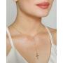 18K Yellow Gold Plated Sterling Silver CZ Rosary 18'' Chain with 2'' Extender.