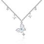 Jemplestic Butterfly Necklace 925 Sterling Silver Necklace for Women Pendant Necklace Gifts for Wife Girlfriend Jewelry for Daughter Girls Best Friends