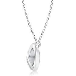 April Birthstone - Sideways Pave-Set Diamond Infinity Necklace (1mm Diamond)