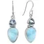 YoTreasure 1.61'' Larimar Blue Topaz Solid 925 Sterling Silver Dangle Earrings YoTreasure 1.61'' Larimar Blue Topaz Solid 925 Sterling Silver Dangle Earrings