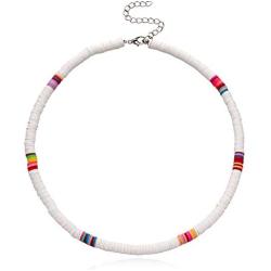 MUYOU Boho Choker Necklace for Women African Heishi Bead Necklace Choker Surfer Necklace Summer Beach Necklaces for Women Girls
