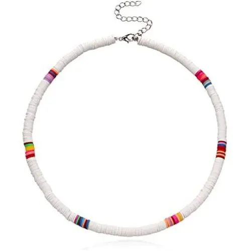 MUYOU Boho Choker Necklace for Women African Heishi Bead Necklace Choker Surfer Necklace Summer Beach Necklaces for Women Girls MUYOU Boho Choker Necklace for Women African Heishi Bead Necklace Choker Surfer Necklace Summer Beach Necklaces for Women Girls