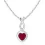 Ruby Infinity Heart Pendant with Diamonds (4mm Ruby) Ruby Infinity Heart Pendant with Diamonds (4mm Ruby)