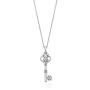 Jewelili Enchanted Disney Fine Jewelry Sterling Silver Aquamarine Elsa Snowflake Key Pendant