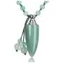 Sunligoo Urn Pendant Necklace for Ashes Cremation Memorial Keepsake Jewelry Healing Crystal Bullet Pendant Natural Stone Beads Necklaces for Women Girls