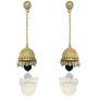 Moonstruck Traditional Long Indian Jhumka Jhumki Golden Dangle Earrings With Pearl For Women