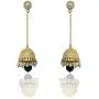 Moonstruck Traditional Long Indian Jhumka Jhumki Golden Dangle Earrings With Pearl For Women