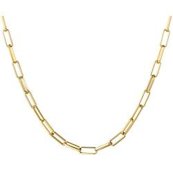 BOUTIQUELOVIN 14K Gold Dainty Paperclip Link Chain Necklace for Women Girls