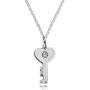 Uloveido Titanium Steel Key Pendant Necklace and Square Lock Bangle Bracelet Set for Couples Valetines Gifts