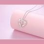 YinShan S925 Sterling Silver Heart Necklace for Women Girls Jewelry Engraved Always in My Heart/I Love You to The Moon And Back Pendant Necklaces Girlfriend, Mother Birthday