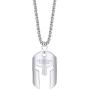 Spartan Helmet Necklace for Men | 24” Long Rolo Chain Stainless Steel | Men’s Accessory Gemstone Necklaces