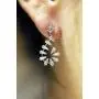 Friona Filigree Alloy 14K Rose-Gold-Silver-Plated-Brass Cubic Zirconia Question Mark Harf Circle Notes Shape Hook Gaff Drop Dangel Earrings Chury Size 1” Fashion Women Jewelry Gift Present…