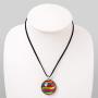 SUVANI Hand Blown Glass Multi-Colored Rainbow Wave Pendant Necklace or Dangle Earrings