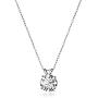 Jewelili 10K Gold Solitaire Pendant Necklace Set with Round Cut Swarovski Zirconia (2 cttw), 18'' Rope Chain