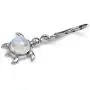 Silvershake Cabochon Gemstone White Gold Plated 925 Sterling Silver Stylish Turtle Dangle Leverback Earrings Jewelry