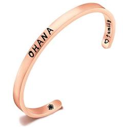 FOTAP Ohana Bracelet Hibiscus Flower Jewelry Ohana Means Family Necklace OHANA Fans Jewelry BFF Jewelry