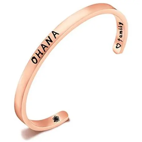 FOTAP Ohana Bracelet Hibiscus Flower Jewelry Ohana Means Family Necklace OHANA Fans Jewelry BFF Jewelry