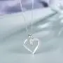 Billie Bijoux Silver Love Heart Necklace 925 Sterling Silver Platinum Plated Round CZ Diamond Fine Womans jewelry Gift for Women Girls Valentines Day Mothers Day Billie Bijoux Silver Love Heart Necklace 925 Sterling Silver Platinum Plated Round CZ Diamond Fine Womans jewelry Gift for Women Girls Valentines Day Mothers Day