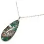 Teardrop Sea Sediment Imperial Jasper Natural Stone Gemstone Necklace Pendant & Drop Dangle Hook Earrings Jewelry Set For Women Girls