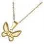 Butterfly Pendant Necklace Lightweight Hypoallergenic Surgical Titanium Steel Golden Insect Necklace
