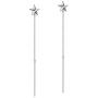 INFUSEU Sterling Silver Star Moon Stud Earrings for Women, Cubic Zirconia CZ Trendy Jewelry Gifts for Ladies