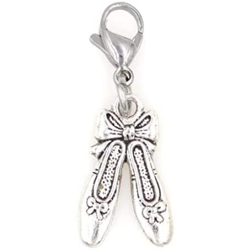 Its All About...You! Ballet Slippers Clip on Charm Perfect for Necklaces Bracelets 100F