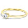 Gem Stone King 10K Yellow Gold Lab Grown Diamond Women Solitaire Engagement Ring (0.17 Ct Round G-H Color Available in size 5, 6, 7, 8, 9)