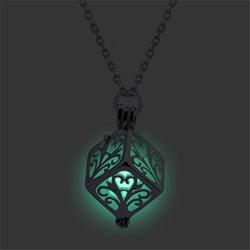 YAZILIND Luminous Life Tree Hollow Cube Lockets Aromatherapy Essential Oil Diffuser Pendant Sweater Clavicle Chain Necklace Birthday Jewelry