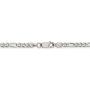 Solid 925 Sterling Silver 4mm Pave Flat Figaro Chain Necklace - with Secure Lobster Lock Clasp
