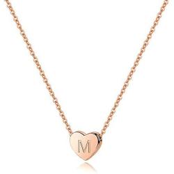 S925 Sterling Silver Heart Initial Necklace - White Gold 14K Gold Plated Silver Heart Initial Necklace for Women Girls Kids, Dainty Letter Tiny Alphabet Initial Necklace for Women Teens Girls Child