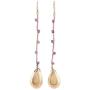 NOVICA Amethyst 22k Yellow Gold Plated .925 Sterling Silver Dangle Earrings Falling Drops