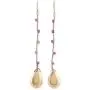 NOVICA Amethyst 22k Yellow Gold Plated .925 Sterling Silver Dangle Earrings Falling Drops