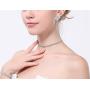Yamberdoly Rhinestone Choker Necklaces for Women Silver Diamond Crystal Choker Necklace Adjustable Sexy Rhinestone Party Wedding Jewelry Set