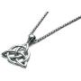 Mealguet Jewelry Stainless Steel Irish Celtic Triquetra Triangle Trinity Knot Pendant Necklaces for Men, 24'' Rolo Chain