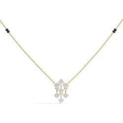 CaratLane Adveta Diamond Mangalsutra for Women 0.106 Carat (IJ-Color, SI-Clarity) in 14 K Yellow Gold with Jewelry Gift Box