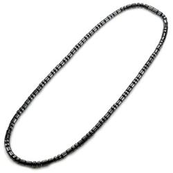 Accents Kingdom Mens Magnetic Hematite Therapy & Healing Stone with Small Drum Bead Necklace