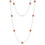 Swarovski Station Necklace Sterling Silver for Women 18 Inches Long Chain Necklace with Swarovski Crystals