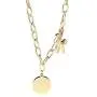 ZYHENG 14k Gold-Plated Titanium Steel Pony Queen Elizabeth Round Pendant Necklace, Fashion Sweater Chain Hip Hop Fashion Accessories
